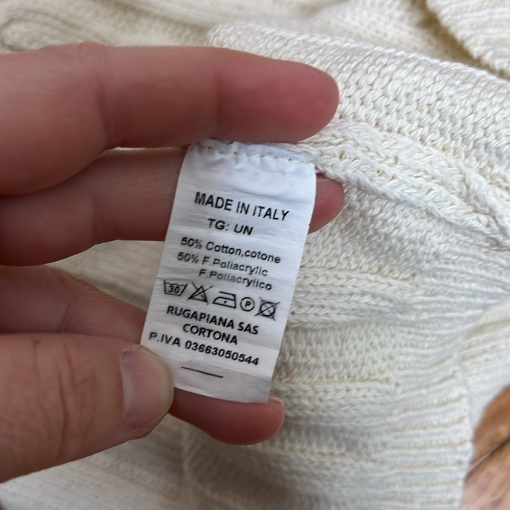 Rugapiana Cortone Cable Knot Cold Shoulder Sweater EUC Size Small - Picture 6 of 7